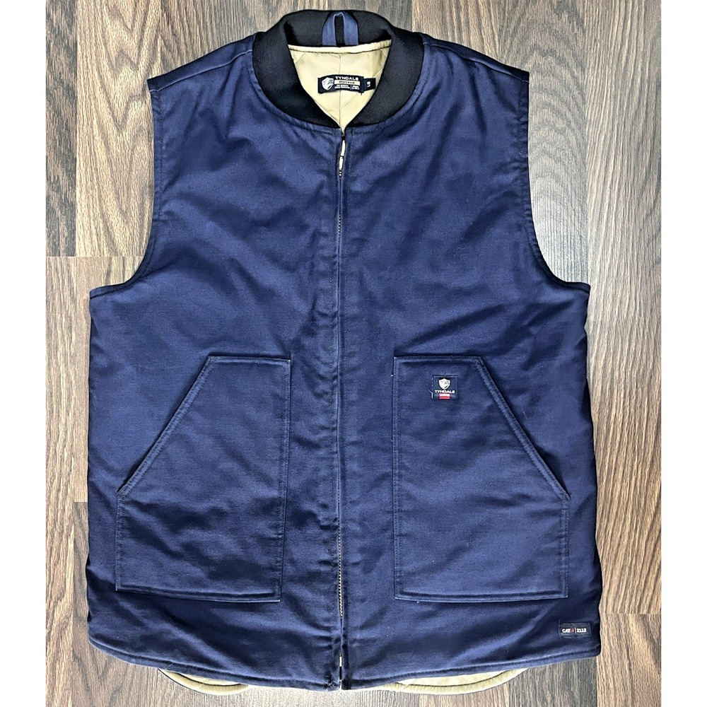 Tyndale Men's Heavyweight FR Vest Size L CAT4 ARC 47 Navy Workwear USA